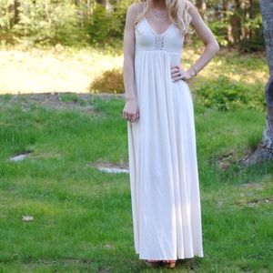 White crochet top prom dress